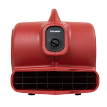 XPOWER X-600A 1/3 HP 2400 CFM 3 Speed Air Mover, Carpet Dryer, Floor Fan, Blower with Built-in GFCI Power Outlets - Red