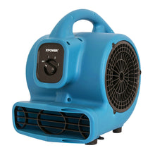 XPOWER P-80A 600 CFM Multi-Purpose Mini Mighty Air Mover, Utility Fan, Dryer, Blower with Built-in Power Outlets - Blue