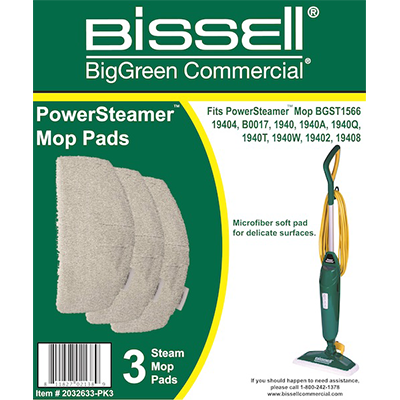 Bissell Microfiber Power Steamer Mop Pad (3 Pack) 2032633-PK3