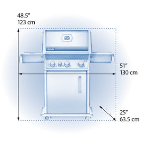 Napoleon Rogue XT 425 Propane Gas Grill with Infrared Side Burner, Black