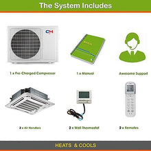 COOPER AND HUNTER Dual 2 Zone Ductless Mini Split Air Conditioner Ceiling Cassette Heat Pump 18000 18000