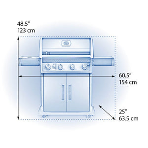 Napoleon Rogue XT 525 Propane Gas Grill with Infrared Side Burner, Stainless Steel