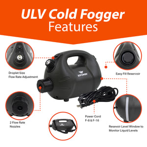 XPOWER F-18B ULV Cold Fogger Battery Powered Rechargeable Cordless Brushless DC Motor Fogging Machine Sprayer