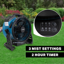 XPOWER FM-65WB Portable Battery Operated Rechargeable Cordless Variable Speed 11" Outdoor Cooling Misting Fan and High Velocity Air Circulator with Built-In Water Pump and Hose