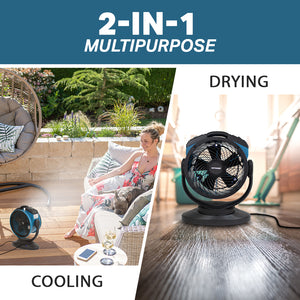 XPOWER FM-68 Oscillating Portable 3 Speed 11" Outdoor Cooling Misting Fan and High Velocity Air Circulator