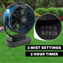 XPOWER FM-88W Multipurpose Oscillating Portable 3 Speed 14" Outdoor Cooling Misting Fan with Built-In Water Pump and Hose