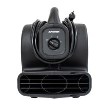 XPOWER P-80A 600 CFM Multi-Purpose Mini Mighty Air Mover, Utility Fan, Dryer, Blower with Built-in Power Outlets - Black