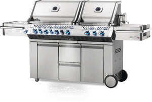 Napoleon Prestige PRO 825 Propane Gas Grill with Power Side Burner and Infrared Rear & Bottom Burners, Stainless Steel