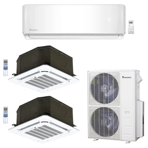 5-Zone Klimaire 21.3 SEER2 Multi Split Wall Mount Ceiling Cassette Floor-ceiling Air Conditioner Heat Pump System 9+9+9+12+18