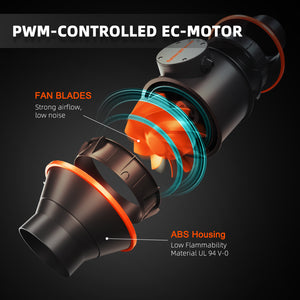 Spider Farmer 4-Inch 205 CFM Inline Fan Kits with Speed Controller Grow Tent Ventilation System