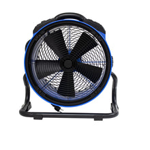 XPOWER X-39AR 1/4 HP 2100 CFM Variable Speed Sealed Motor Industrial Axial Air Mover, Blower, Fan with Built-in Power Outlets - Blue