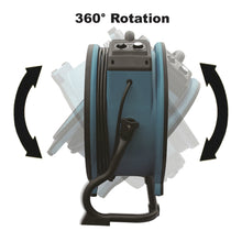 XPOWER X-47ATR 1/3 HP 3600 CFM Variable Speed Sealed Motor Industrial Axial Air Mover, Blower, Fan with Timer and Power Outlets