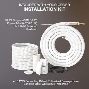 Cooper & Hunter 48,000 BTU Ceiling Cassette Ductless Mini Split AC/Heating System with Wall Thermostat and Installation Kit
