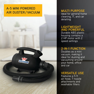 XPOWER A-5 Multi-Use Powered Air Duster, Dryer, Pump, Blower