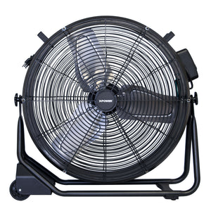 XPOWER FD-630D 1/2 HP 5800 CFM 1.8 Amps Variable Speed Enclosed Brushless DC Motor High Velocity 24” Drum Fan