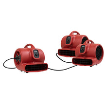 XPOWER X-600A 1/3 HP 2400 CFM 3 Speed Air Mover, Carpet Dryer, Floor Fan, Blower with Built-in GFCI Power Outlets - Red