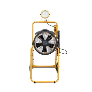 XPOWER FA-300K6 1/4 HP 2100 CFM 4 Speed 14" Warehouse, Dock, Trailer Cooling Fan with Built-in 3-Hour Timer, 300T-Yellow Mobile Trolley, and L-30 LED Spotlight - Yellow