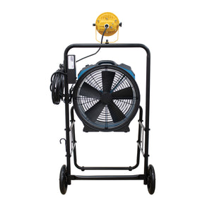 XPOWER FA-420K6 1/3 HP 3600 CFM 5 Speed 18" Warehouse, Dock, Trailer Cooling Fan with Built-in 3-Hour Timer, 420T-Black Mobile Trolley, and L-30 LED Spotlight - Blue