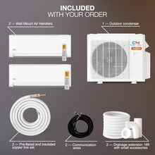 Cooper & Hunter Hyper Heat -22F Dual 2 Zone 9,000 + 9,000 BTU Ductless Mini Split Heat Pump Air Conditioner System Full Set with Two 25FT Installation Kits