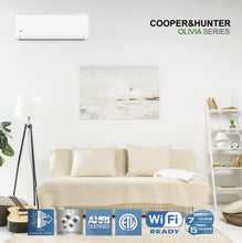 Cooper & Hunter OLIVIA Series 55,000 BTU 20.5 SEER (5) Five Zone 12000 12000 12000 12000 12000 BTU Multi Zone Ductless Mini Split Air Conditioner and Heater Full Set with 25ft Installation Kits