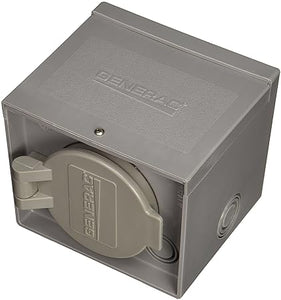 Generac 30 Amp Power Inlet Box, 125/250V, Raintight Resin, Nema L14-30 With Spring-Loaded Flip Lid