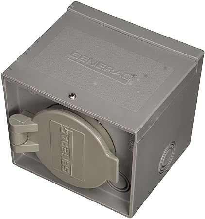 Generac 30 Amp Power Inlet Box, 125/250V, Raintight Resin, Nema L14-30 With Spring-Loaded Flip Lid