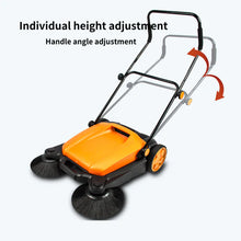 SANITMAX SM650 27.5" Manual Push Powered Floor Sweeper, Triple Brushes, Indoor and Outdoor