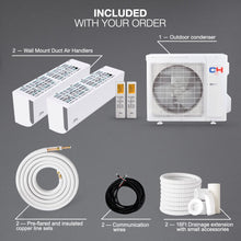 Cooper & Hunter 28,000 BTU Hyper Cooling and Heating Dual 2 Zone 9,000 BTU + 18,000 BTU Wall Mount Ductless Mini Split Heat Pump Air Conditioning System with Installation Kits
