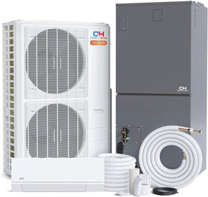 Cooper & Hunter 36,000 BTU Hyper Heat Multi Tri Zone Heat Pump Split System With 2 Wall Mounts and 1 Ducted Central Multi Position Air Handler Unit Including 25ft Installation Kit
