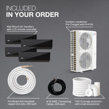 Cooper & Hunter 48,000 BTU Olivia Series, Midnight Edition, Four Zone 12000 + 12000 + 12000 + 12000 BTU Wall Mount Air Handlers Ductless Mini Split A/C and Heater Including Installation Kits