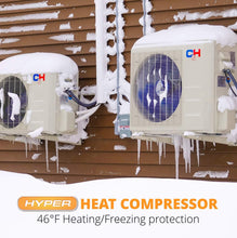Cooper & Hunter Hyper Heat -22F Dual 2 Zone 12,000 + 18,000 BTU Ductless Mini Split Heat Pump Air Conditioner System Full Set with Two 25FT Installation Kits