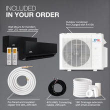 Cooper & Hunter 28,000 BTU Olivia Series, Midnight Edition, Dual Zone Compressor with 12000 + 18000 BTU Wall Mount Air Handlers Ductless Mini Split A/C and Heater Including Installation Kits