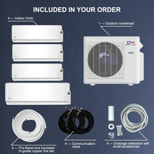 Cooper & Hunter 4 Zone Mini Split AC/Heating System 9,000 9,000 9,000 12,000 BTU Wall Mount With 25ft Installation Kits