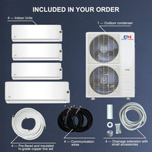 Cooper & Hunter 48,000 BTU Quad 4 Zone 12,000 + 12,000 + 12,000 + 24,000 BTU Ductless Mini Split AC/Heating System with 25ft Installation Kits