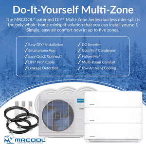 MRCOOL 4th Gen Multi-Zone DIY 3-Zone Ductless Heat Pump, White