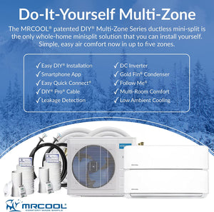 MRCOOL Multi-Zone DIY 2-Zone Ductless Heat Pump, White