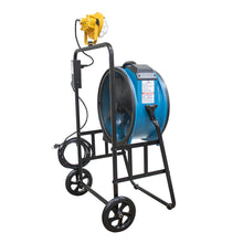 XPOWER FA-420K6 1/3 HP 3600 CFM 5 Speed 18" Warehouse, Dock, Trailer Cooling Fan with Built-in 3-Hour Timer, 420T-Black Mobile Trolley, and L-30 LED Spotlight - Blue