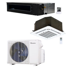 2-Zone Klimaire 20 SEER2 Multi Split Ducted Ceiling Cassette Air Conditioner Heat Pump System 12+12