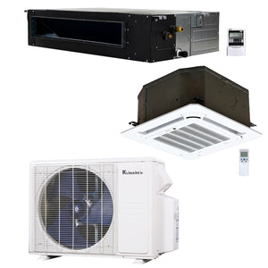 2-Zone Klimaire 20 SEER2 Multi Split Ducted Ceiling Cassette Air Conditioner Heat Pump System 12+12