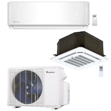 2-Zone Klimaire 21 SEER2 Multi Split Wall Mount Ceiling Cassette Air Conditioner Heat Pump System 12+12