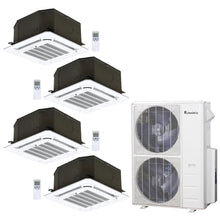 4-Zone Klimaire 23.9 SEER2 Multi Split Ceiling Cassette Air Conditioner Heat Pump System 12+12+12+18