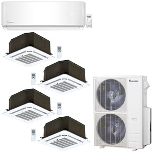 5-Zone Klimaire 21.3 SEER2 Multi Split Wall Mount Ceiling Cassette Air Conditioner Heat Pump System 9+12+12+12+12