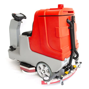 SANITMAX SM860 Ride-On Commercial Floor Scrubber Dryer Machine, 34" Dual Brushes, 37-Gal Sewage Tank, 80,000 Sq ft/H Cleaning Efficiency