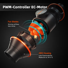 2025 New Spider Farmer 4″ Inline Fan for Indoor Grow 205CFM with GGS Controller, Carbon Filter and Ducting Combo