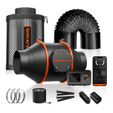 2025 New Spider Farmer 4″ Inline Fan for Indoor Grow 205CFM with GGS Controller, Carbon Filter and Ducting Combo