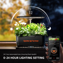 2025 Spider Farmer SmartG12 Hydroponic Gardening System Kit, APP and Wifi Controlled, 36W LED Grow Light,12 Pods Indoor Herb Garden, 6L Water Tank