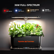 2025 Spider Farmer SmartG12 Hydroponic Gardening System Kit, APP and Wifi Controlled, 36W LED Grow Light,12 Pods Indoor Herb Garden, 6L Water Tank