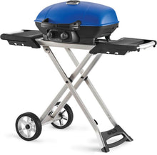 Napoleon TravelQ 285X Portable Propane Gas Grill and Scissor Cart, Blue