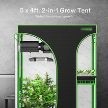 VIVOSUN D548 2-in-1 Mylar Grow Tent 5x4 with Multi-Chamber, 60" x 48" x 80"