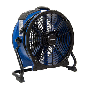 XPOWER X-48ATR 1/3 HP 3600 CFM High Temperature Variable Speed Sealed Motor Industrial Axial Air Mover, Blower, Fan with Timer and Power Outlets